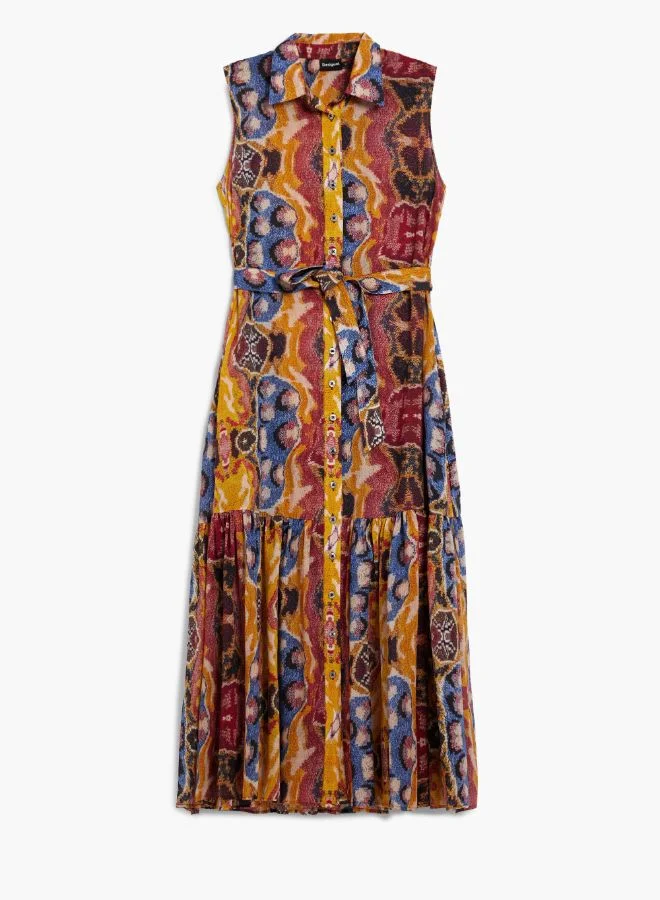Desigual multicolor abstract print Combined dress designed by Mr. Christian Lacroix for Women | Best Price UAE